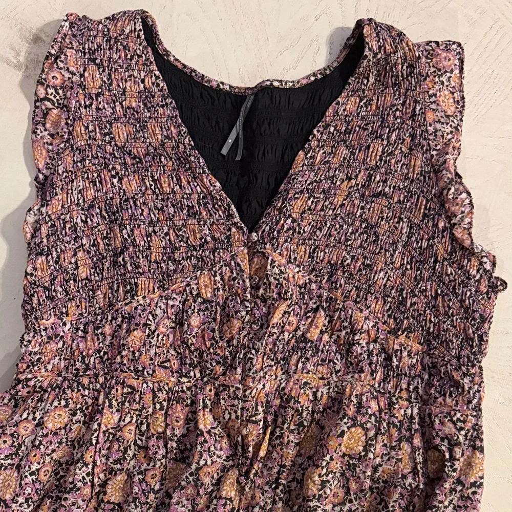 Anthropologie Dusty Rose Floral High-Low Maxi Dress - Picture 4 of 9